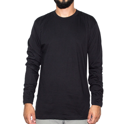 Camiseta Manga Longa Gola Olímpica Algodão Classic