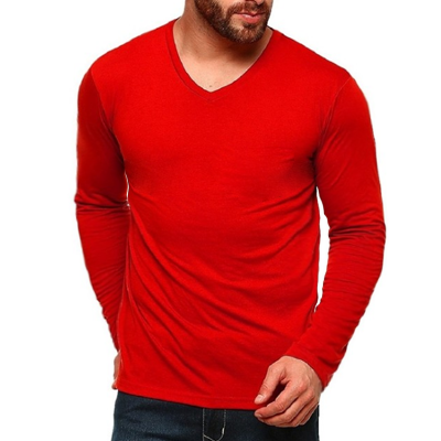 Camiseta Manga Longa Gola V Algodão Scápole