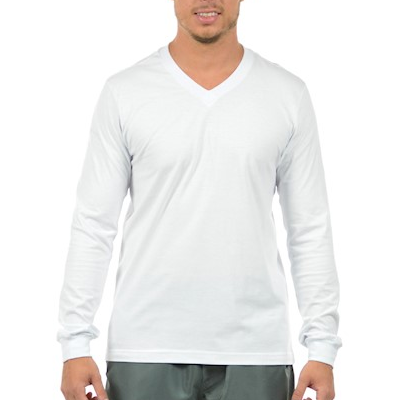 Camiseta Manga Longa Gola V Poliéster Dry