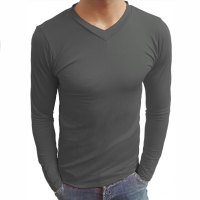 Camiseta Manga Longa Gola V Poliéster Sublimático