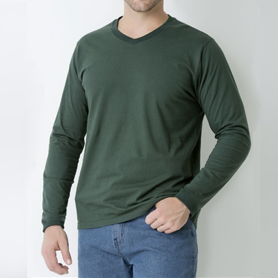 Camiseta Manga Longa Gola V PV