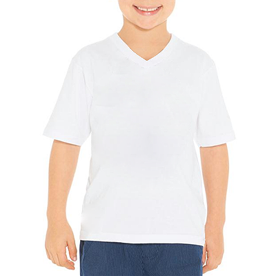 Camiseta Tradicional Gola V Poliéster Dry